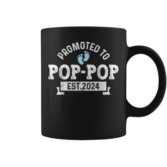 Promoted To Pop-Pop 2024 First Time Fathers Day New Grandpa Coffee Mug | Mazezy