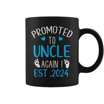 Promoted To Uncle 2024 Again Uncle New Baby Est 2024 Funny Gifts For Uncle Coffee Mug | Mazezy