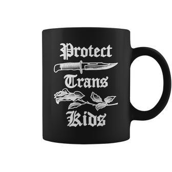 Protect Trans Kids Knife Lgbtq Rose Ally Trans Pride Flag Coffee Mug | Mazezy AU