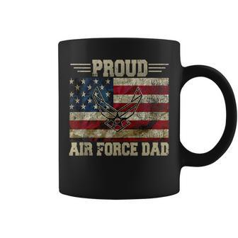 Proud Air Force Dad Military Veteran Pride Us Flag Gift For Mens Coffee Mug | Mazezy