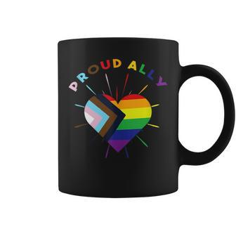Proud Ally Lgbtq Progress Pride Flag Rainbow Love Supporter Coffee Mug | Mazezy