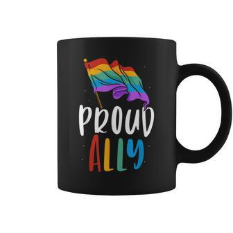 Proud Ally Rainbow Lgbtq Pride Gay Coffee Mug - Seseable