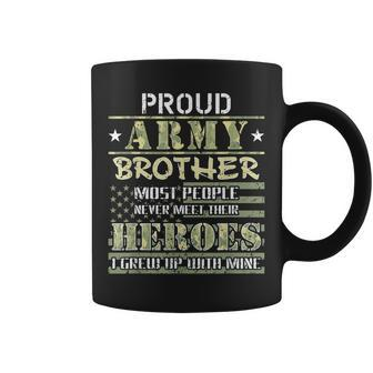 Proud Army Brother I Grew Up With Hero Camo Army Brother Gift For Mens Coffee Mug | Mazezy