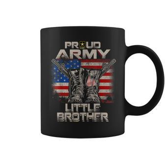 Proud Army Little Brother America Flag Us Military Pride Coffee Mug | Mazezy