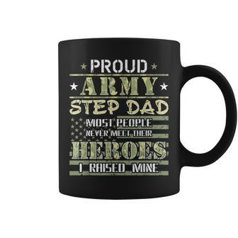 Proud Army Stepdad I Raised My Heroes Camo Army Step Dad Gift For Mens Coffee Mug | Mazezy UK
