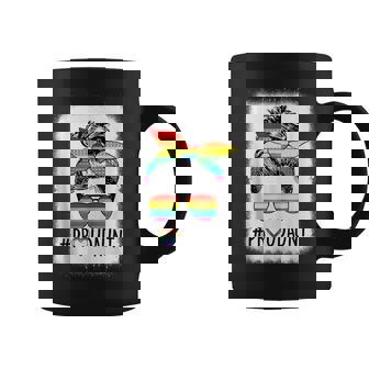 Proud Aunt Messy Bun Rainbow Lgbt Mom Lgbt Gay Pride Lgbtq Coffee Mug | Mazezy