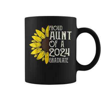 Proud Aunt Of A Class Of 2024 Graduate Sunflower Senior 2024 Coffee Mug | Mazezy