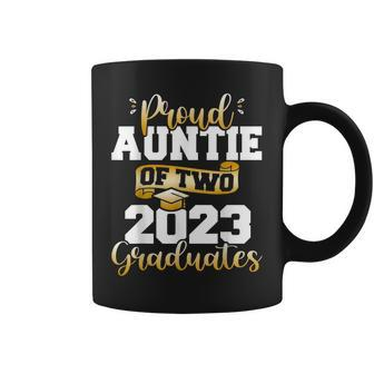 Proud Auntie Of Two 2023 Graduates Funny Class Of 23 Senior Coffee Mug - Thegiftio UK
