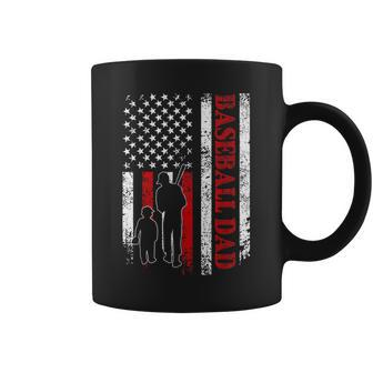 Proud Baseball Dad American Flag Sports Coffee Mug | Mazezy DE