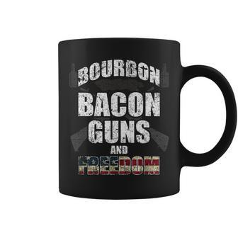 Proud Bourbon Bacon Guns Freedom Independence Day Coffee Mug | Mazezy