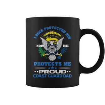Proud Coast Guard Dad I Once Protected Him Funny Gifts For Dad Coffee Mug | Mazezy