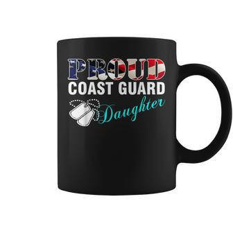 Proud Coast Guard Daughter With American Flag Gift Funny Gifts For Daughter Coffee Mug | Mazezy