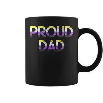Proud Dad Nonbinary Pride Flag Enby Nb Fathers Day Coffee Mug | Mazezy