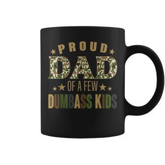 Proud Dad Of A Few Dumbass Kids Happy Vintage Fathers Day Coffee Mug - Seseable