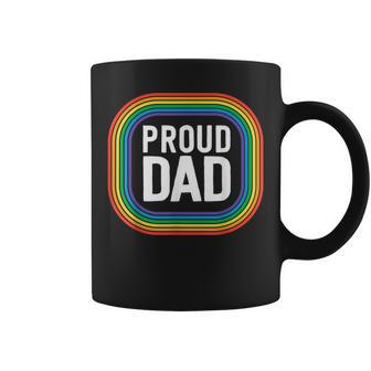 Proud Dad With Pride Father Gay Pride Stuff Lgbt Rainbow Coffee Mug | Mazezy