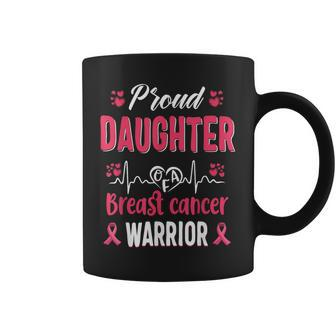 Proud Daughter Breast Cancer Warrior Awareness Pink Ribbon Coffee Mug | Mazezy