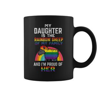 Proud Of My Daughter Rainbow Sheep Pride Ally Lgbtq Gay Coffee Mug | Mazezy