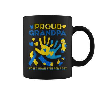 Proud Grandpa T21 World Down Syndrome Awareness Day Ribbon Coffee Mug | Mazezy CA