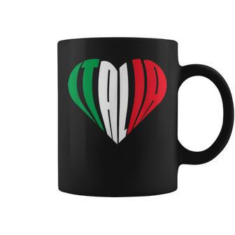 Proud Italian - Italia Design - Italian Heart I Love Italia Coffee Mug | Mazezy