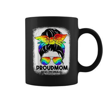Proud Mom Messy Bun Rainbow Lgbt Mom Lgbt Gay Pride Lgbtq Coffee Mug | Mazezy