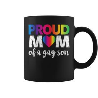 Proud Mom Of A Gay Son Lgbt Pride Month Rainbow Flag Coffee Mug | Mazezy
