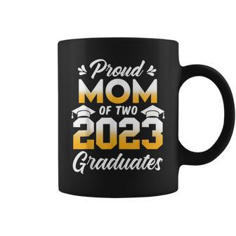 Proud Mom Of Two 2023 Graduates Senior 23 Twins Graduation Coffee Mug - Thegiftio UK