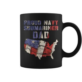 Proud Navy Submariner Dad Us Flag Submarine Father Son Gift Coffee Mug | Mazezy