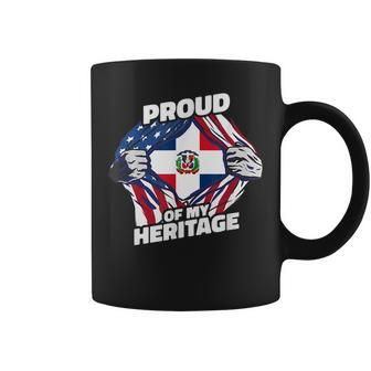 Proud Of My Heritage - Dominican Republic American Flag Coffee Mug - Seseable