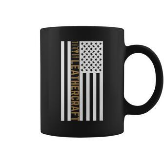 Proud Patriotic Leatherworker Leathercraft American Flag Coffee Mug | Mazezy