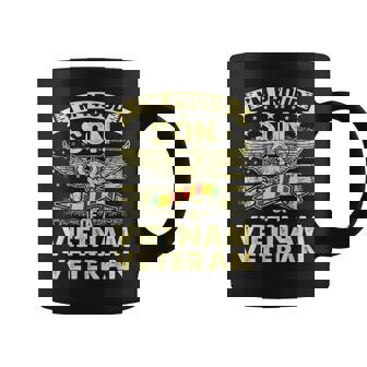 Proud Son Of A Vietnam Veteran Us Flag Military Family Coffee Mug | Mazezy