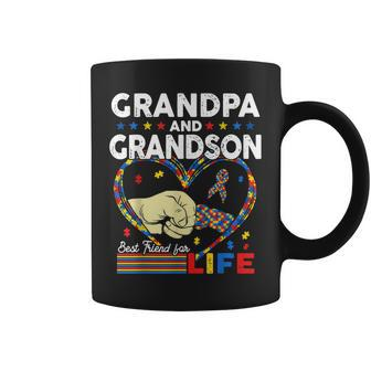 Proud Support Autism Grandpa And Grandson Autism Awareness Coffee Mug | Mazezy