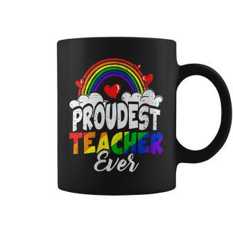 Proud Teacher Gay Pride Month Teaching Rainbow Flag Lgbtq Coffee Mug | Mazezy