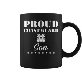 Proud Us Coast Guard Son Us Military Family Gift Funny Military Gifts Coffee Mug | Mazezy