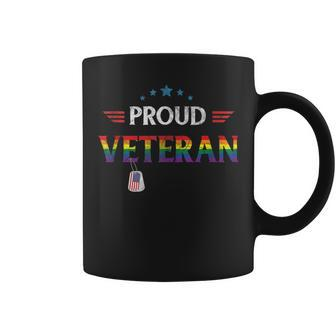 Proud Veteran Lgbt Gay Pride Rainbow Us Military Trans Coffee Mug | Mazezy