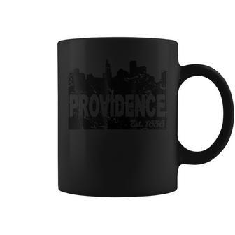 Providence Rhode Island Distressed City Coffee Mug | Mazezy