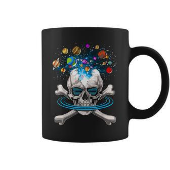 Psychedelic Skull Psytrance Space Planets Edm Music Festival Coffee Mug | Mazezy