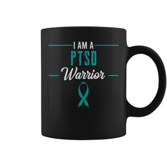 Ptsd Warrior Traumatic Psychological Trauma Teal Ribbon Gift Coffee Mug | Mazezy