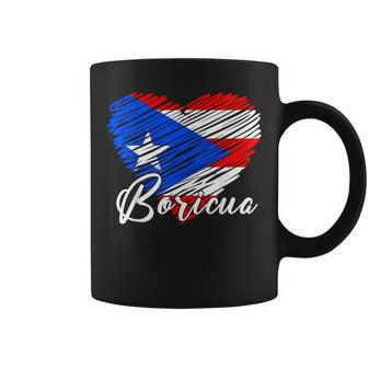 Puerto Rican Hispanic Heritage Boricua Puerto Rico Heart Coffee Mug - Seseable