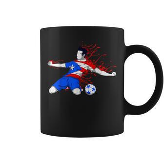 Puerto Rico Soccer Puerto Rican National Flag Football Lover Coffee Mug | Mazezy