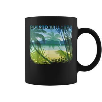 Puerto Vallarta Beach Summer Matching Family Palms Tree Summer Funny Gifts Coffee Mug | Mazezy