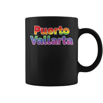 Puerto Vallarta Mexico Gay Pride Parade Classic Rainbow Flag Coffee Mug | Mazezy
