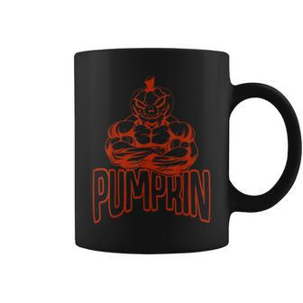 Pumpkin Bodybuilder Weightlifting Costume Halloween Halloween Coffee Mug | Mazezy