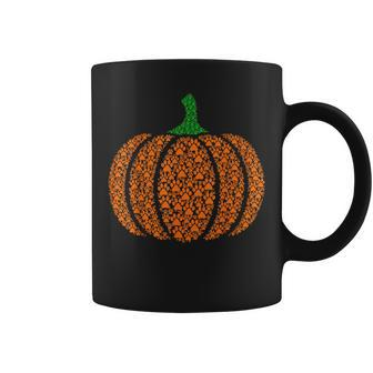 Pumpkin Dog Cat Paw Print Halloween Pet Lover Coffee Mug - Monsterry