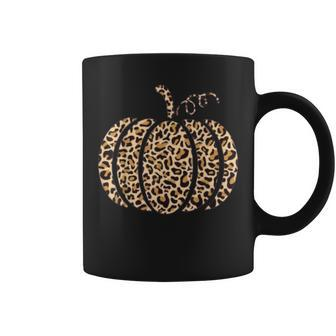 Pumpkin Leopard Print Cheetah Fall Graphic Thanksgiving Coffee Mug - Thegiftio UK