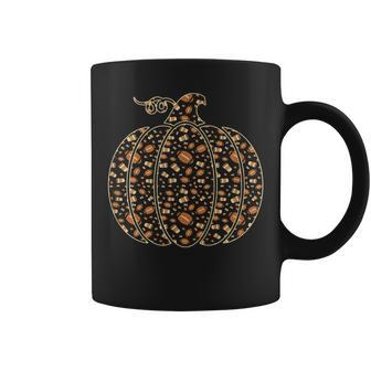 Pumpkin Spice & Football Pattern Fall Halloween Pumpkin Halloween Pumpkin Coffee Mug | Mazezy