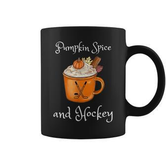 Pumpkin Spice And Hockey Autumn Fall Halloween And Sports Halloween Coffee Mug | Mazezy