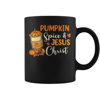Pumpkin Spice And Jesus Christ Coffee Lovers Coffee Mug | Mazezy