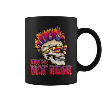 Punks Not Dead Rock 80S 90S Retro Rocker Skull Punk Rock Coffee Mug - Thegiftio UK