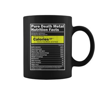 Pure Death Metal Nutrition Facts Metalhead Musician Coffee Mug | Mazezy