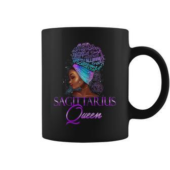 Purple Sagittarius Queen African American November December Coffee Mug | Mazezy